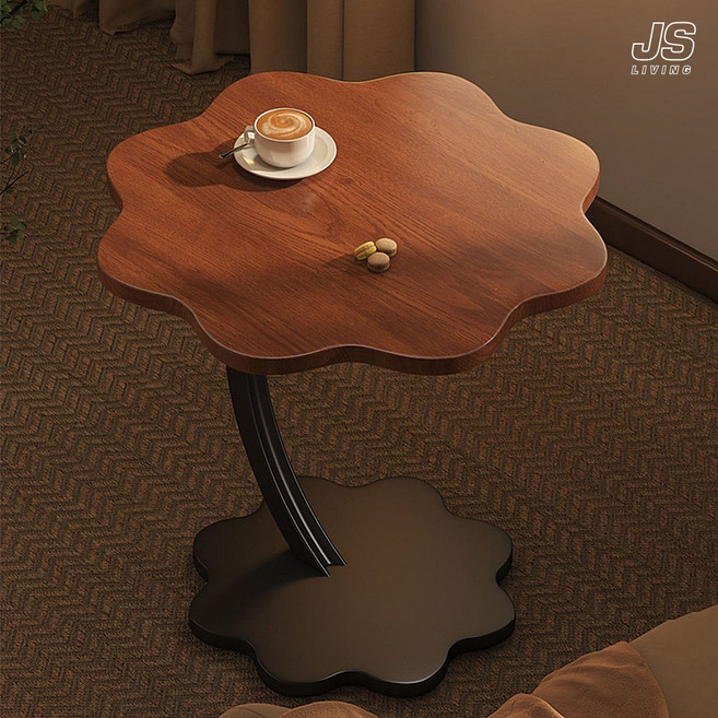 JS리빙 브라운 침대 협탁 테이블 거실 원목 인테리어 정리대 선반 소파옆 미니 북선반 티테이블 침실 틈새 사이드 테이블 조명 선반 다용도 정리 진열대 JSLIVING@RC86437, 1개, 우드블랙