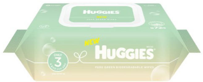 하기스 퓨어그린 생분해 물티슈 10팩, 55g, 72매, 1박스