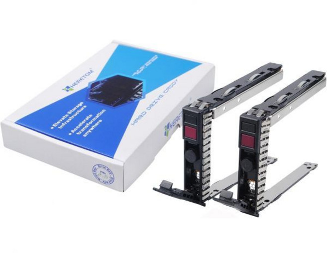 2개 묶음 하드 드라이브 브라켓 2.5인치 NVMe SSD 캐디 727695-001 하드 드라이브 트레이 캐디 HP 프로리언트 DL325 DL360 DL380 DL385 DL5, 2 팩