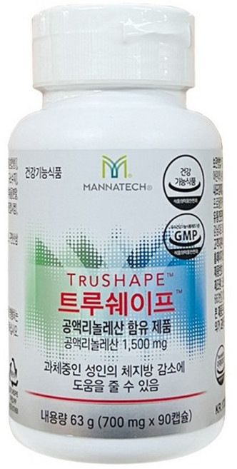 매나테크 트루쉐이프 90캡슐 공액리놀레산 +새부리마스크 2매 선물, 1개