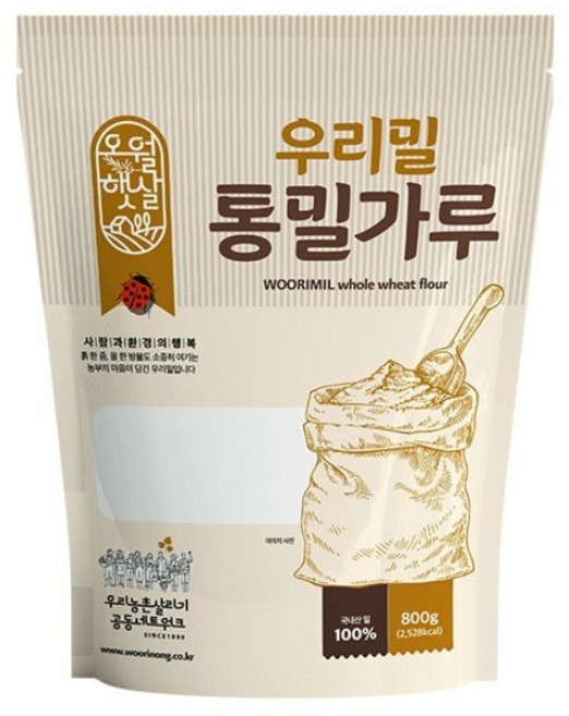 오월햇살 우리밀 통밀가루, 800g, 1개