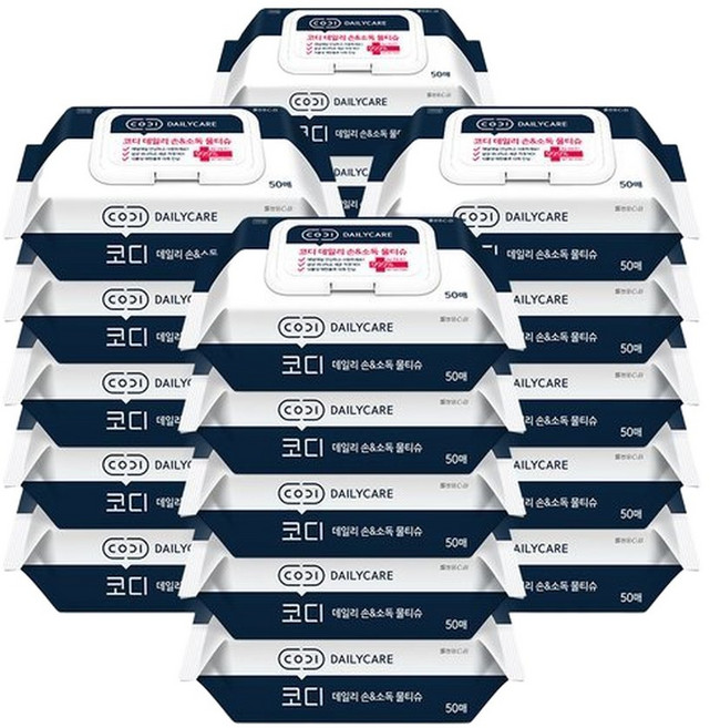 코디 데일리 손소독 물티슈(캡) 50매20팩, 60g, 50매, 20박스
