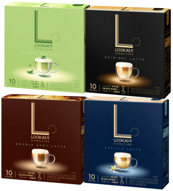 <꾼들>남양 루카스나인라떼 10T세트 오리지널+바닐라+더블샷+그린티 4종