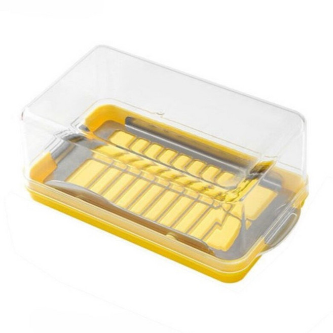 BenF Home 버터 커팅 케이스 커터기 슬라이스 소분 보관 용기 스테인리스 나이프 포크, 1개, 중형