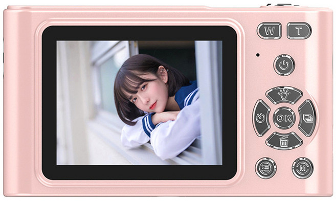 學生數碼照相機入門級H15復古4K相機CCD高顏值禮物迷你便攜, 1個, H15粉色(無內存卡):1個