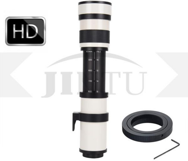 JINTU 초망원 렌즈 캐논 니콘 펜탁스 M43 카메라와 호환 가능 420-800mm F8.3, 04 Macro 43