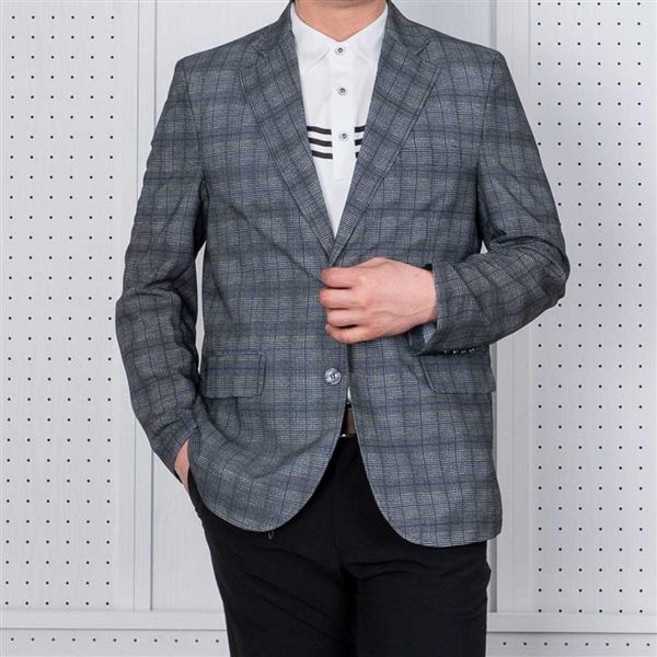 중년 남성 봄 여름 타공 글렌 체크 신사 콤비 자켓