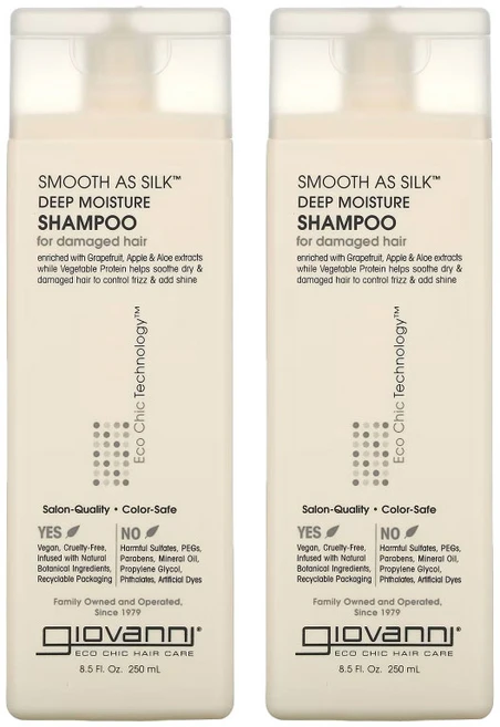 지오바니 스무스 에즈 실크 딥 모이스처 샴푸, 250ml, 2개 - 쿠팡