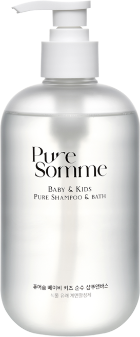 [화해1위] 퓨어솜 베이비 키즈 민감성 보습 아토 케어 순수 샴푸앤바스, 1개, 500ml