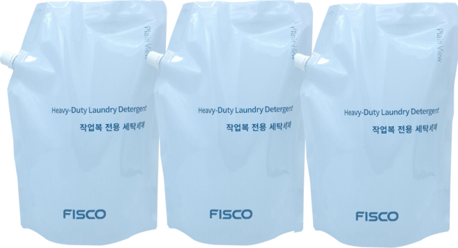 작업복세탁세제 플레인 뷰 파우치 정비복 조리복 기름때 전용세제 애벌빨래 세탁, 3개, 1.8L