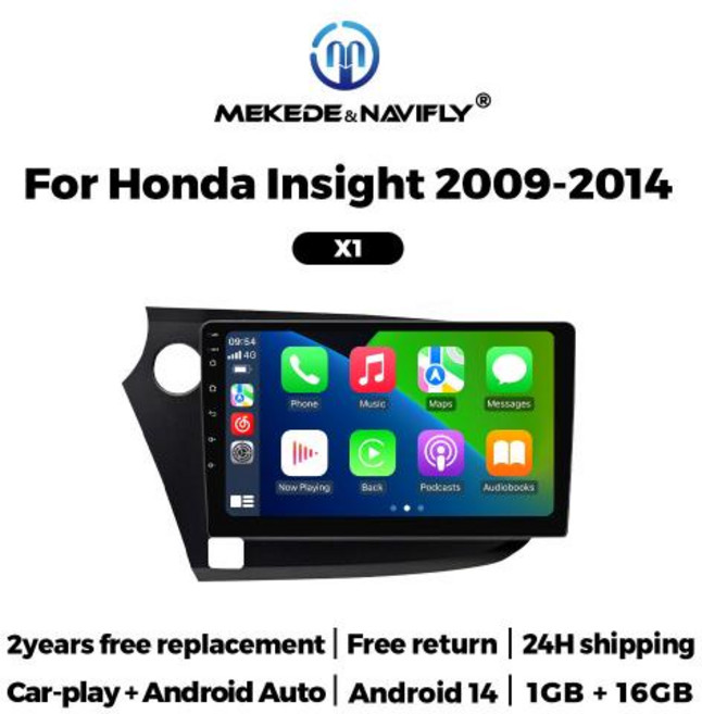 NAVIFLY MEKEDE Honda Insight 2 2009-2014 용 새로운 Android 14 2DIN 차량용 라디오 멀티미디어 플레이어 스테레오 무선 Carplay A, 1)9X1 1-16