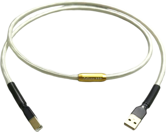 Edison 高音質傳輸, 1個, 4芯鍍銀 USB DAC 解碼器 線 Type-A.轉. Type-B 1.5M