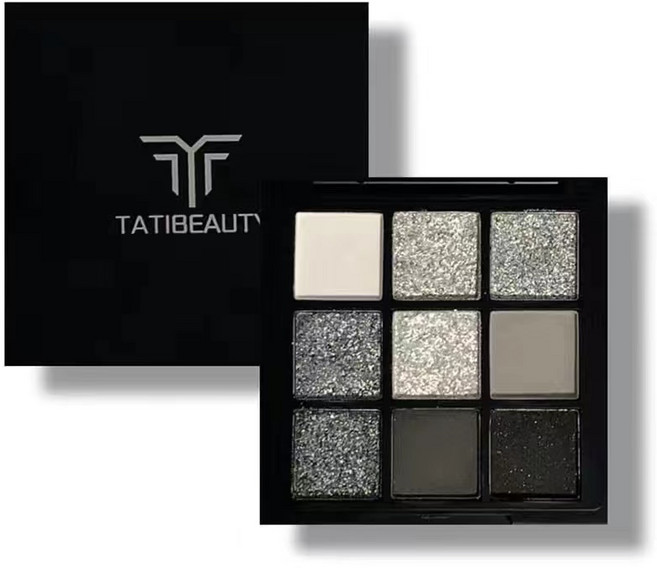 FUGU UP스모키메이크업 섀도우 섀도우 9색 펄 섀도우 팔레트 스모키 메이크업 워터프루프 블랙아이섀, 1개, 블랙