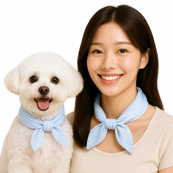 그램도그 강아지 쿨스카프 쿨링 넥쿨러, 2개, 블루스트라이프