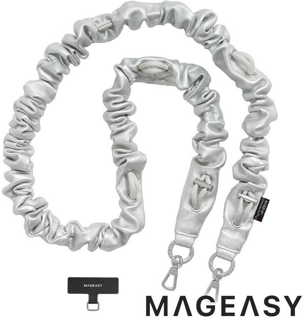 MAGEASY 掛繩/掛繩片組 皮革銀 PHIPH365, 1個