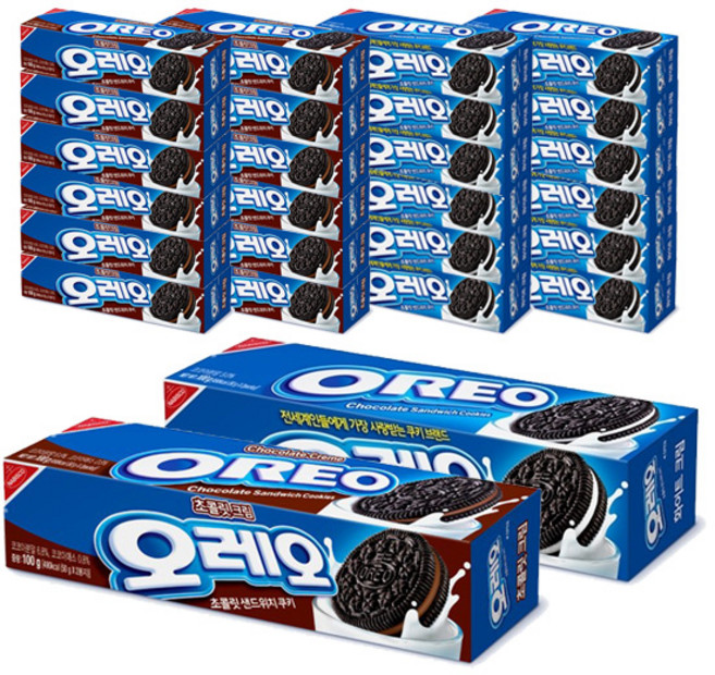 오레오 초콜릿크림 100g+화이트크림 100g 12개씩 (총 24개), 100g, 24개
