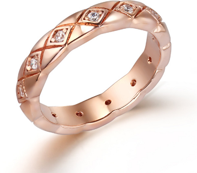 가이거 14K Gold Plated 퀼팅 스톤 포인트 반지 GIBRWR001