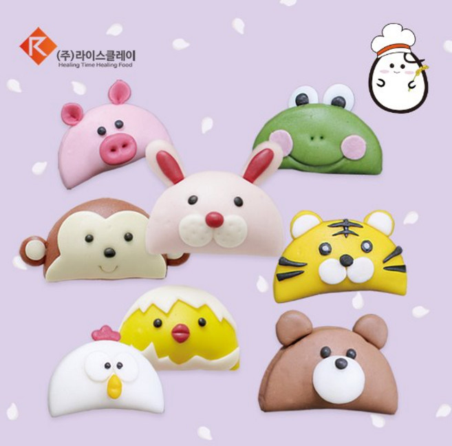 쌀이랑놀자 반달떡 만들기 DIY 세트 송편 키트 - 동물반달떡 플러스, 1세트