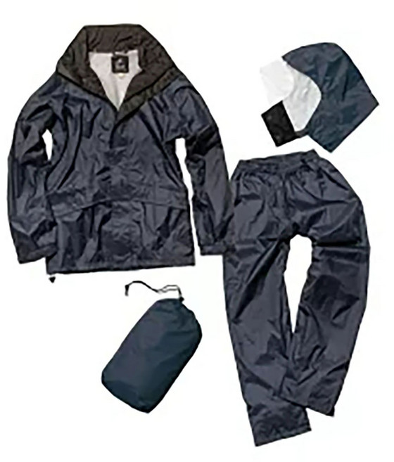 登山健行雨衣套裝 輕巧便攜 全身防水防護, AS-7400 navy, 1套
