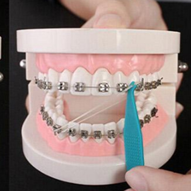 마우스피스 고무밴드 이빨 치과 고무줄 100개 세트, 고무줄후크10개(랜덤)