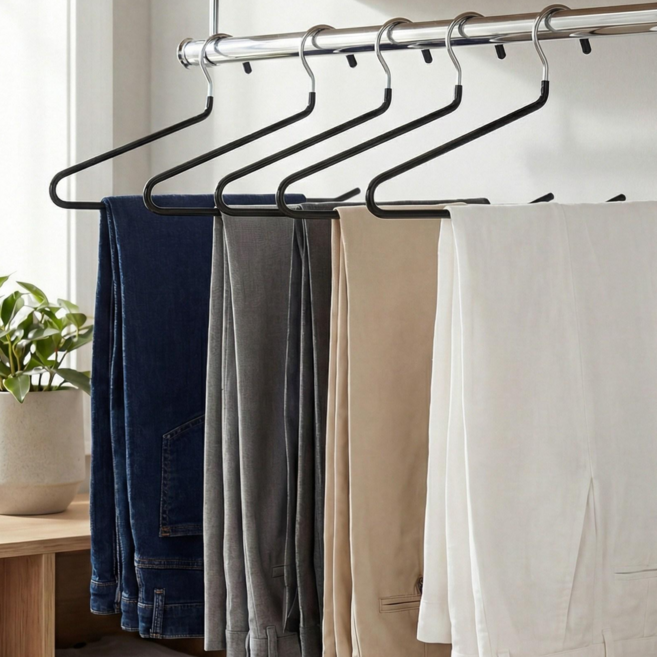 SONGMICS 논슬립 바지걸이, 블랙, 20개