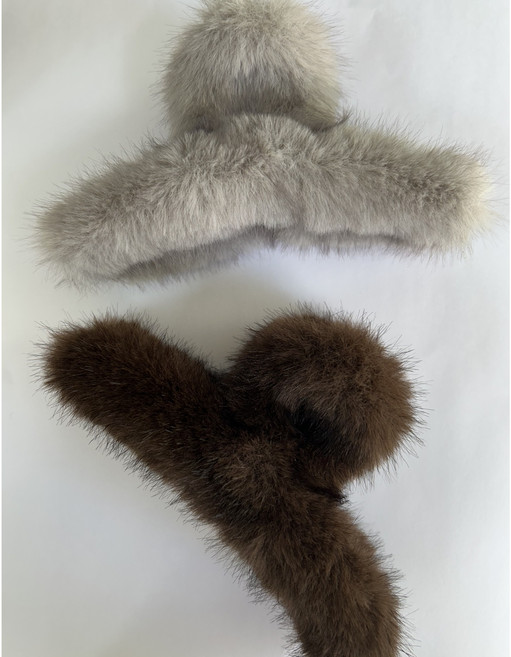 베스트위너스 2종세트 겨울용 복실복실 털 헤어 집게핀