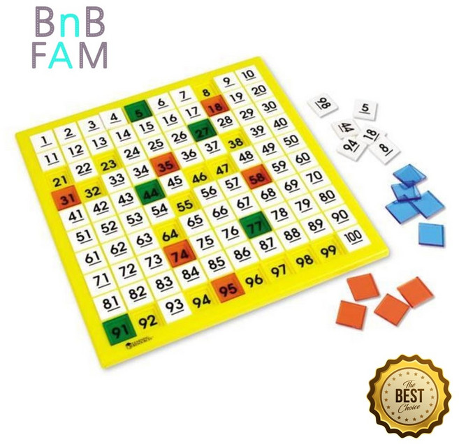 초등 저학년 100 숫자배열판 수놀이 숫자판 수학활동 숫자놀이 수학장난감, 1개