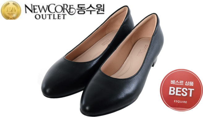 에스콰이아 명품여성 구두 발편한 기본 면접겸용 세미정장 와이드핏 포인트토 펌프스 부드러운 양가죽과 돈내피 연질고무 앞몰드창과 3cm 블럭굽 판매베스트 PFEFHP597