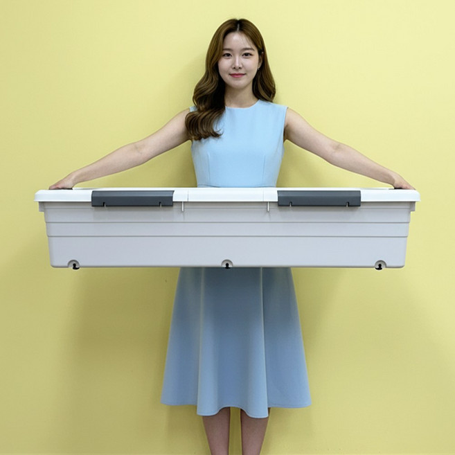 노틈 대형 리빙박스 옷정리함 수납박스 100리터 120리터, 1개, 라이트그레이