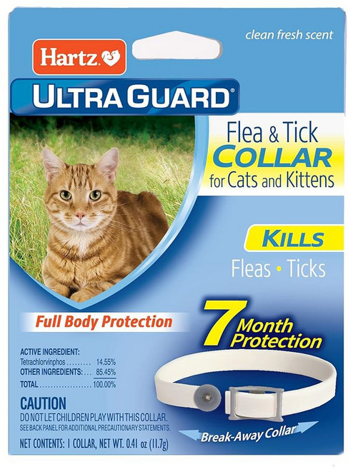 고양이와 고양이를 위한 하츠 울트라가드 벼룩 및 진드기 목걸이 7개월 벼룩 및 진드기 보호 및 예방 흰색 _AZ, White, Cats and Kittens (Pack of 3)