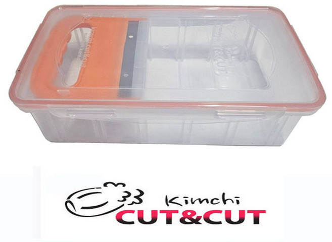 김치도마밀폐용기 .김치자르기.김치밀폐용기+자르미칼, 1개