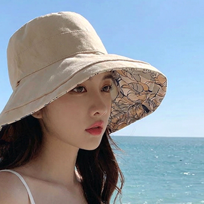 보니따민 여성 챙넓은 양면 햇빛가리개 모자