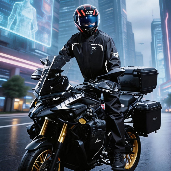 오토바이 우비 상하복 남성 라이딩복 폭우 방지 라이더 전용, 그레이