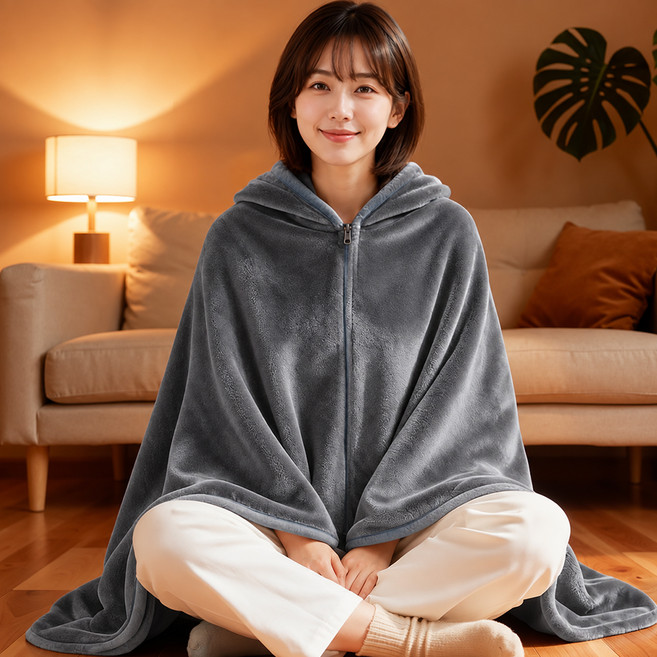 4위 - EYY 무선 USB 극세사 전기담요 다단 온도조절 전방위 보온 휴대형 다장소 사용, 보조배터리 미포함, 그레