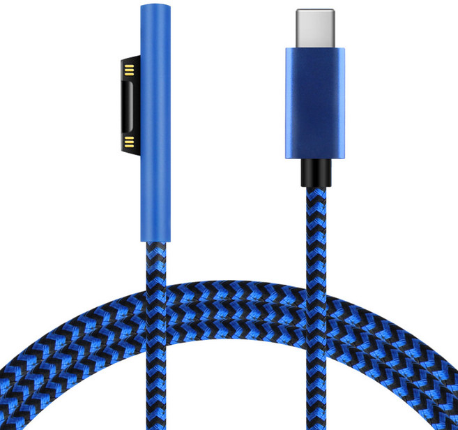 와 호환되는 1.8m USB Type-C 전원 공급 장치 충전기 어댑터 15v 3A Pd 고속 충전 케이블 - Surface Pro 3 4 5 6 7, BL, 1개