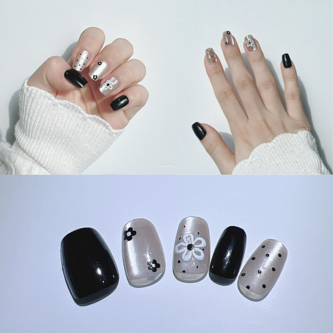 MoodroAll 셀프 네일 자석젤 네일팁 30p, 1개, 002. 흑빛정원