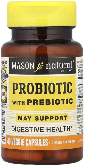 Mason Natural 프리바이오틱 함유 프로바이오틱 베지캡슐 40정, 6개 - 쿠팡