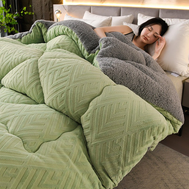 Roomxyd 카아브드 양면 밍크 극세사이불 양털이불 겨울이불 겨울차렵이불 싱글이불 퀸이불