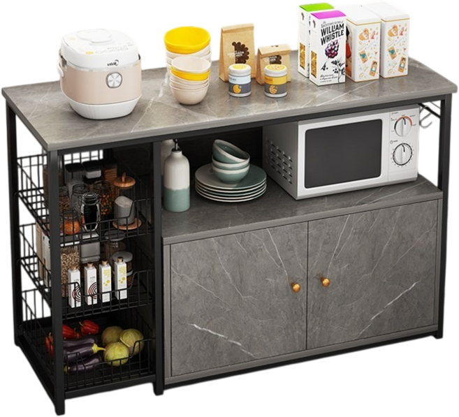廚房儲物櫃 客廳置物櫃, 兩門三層櫥櫃-灰色(升級款)