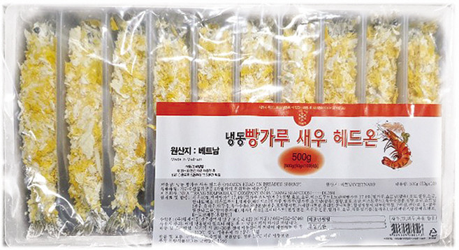 튀김용 헤드온 왕새우튀김 500g (10개입), 1개