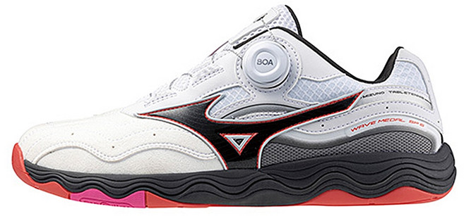 미즈노 웨이브메달 SP5 (화이트블랙레드) 보아 탁구화