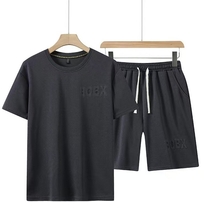 햇살빛깔 여름 남성 트레이닝복 세트 서머 아이스 투피스 남성 패션 캐주얼 빅사이즈 트레이닝복 상하의 세트