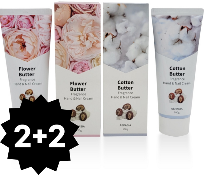 [2+2] 아스파시아 핸드크림 100g, 코튼5개