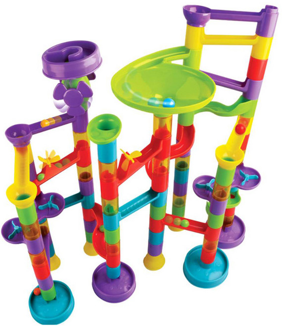 레드박스 구슬굴리기 마블런 롤러코스터 슬라이드 레일 트랙 만들기 블럭놀이 조립 (88p), 1개