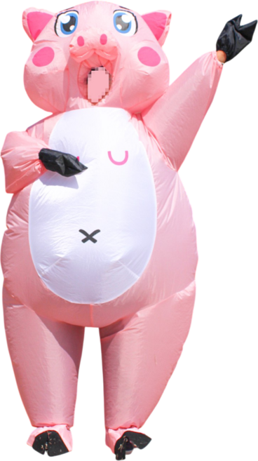 할로윈 핑크 아기돼지 코스튬 에어슈트 졸업식 파티의상