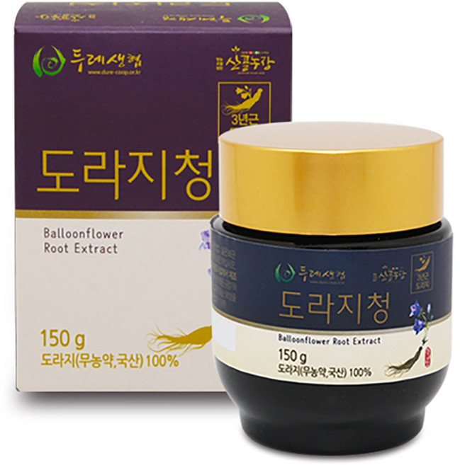 두레생협 100% 국내산 무농약 도라지청 150g 진액 목 기관지에좋은음식, 1개, 1개입