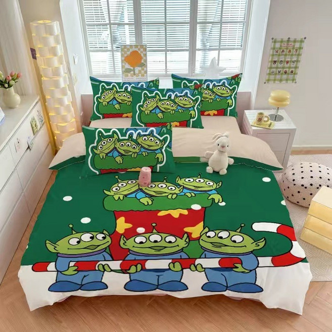 토이스토리 침구 세트 커버 슈퍼싱글 퀸 베개 이불 에일리언, 밴드형, AH