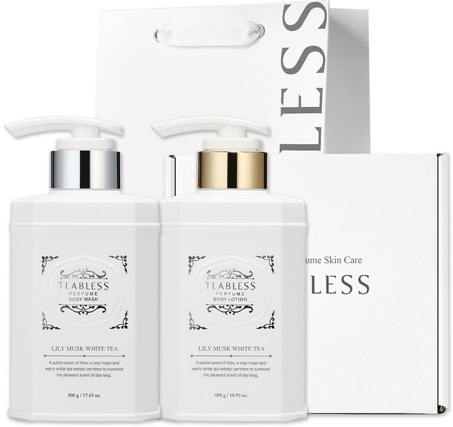 티블레스 릴리 머스크 화이트티 퍼퓸 바디로션 앤 바디워시 기프트 세트, 1세트