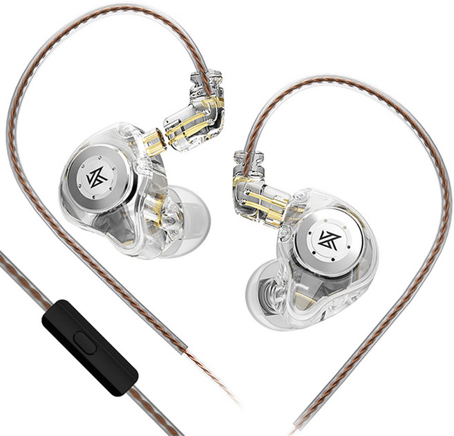 Keephifi KZ EDX Pro 게이밍 이어폰 IEM 이어 모니터에 1DD 유선 연결 10mm 다이내믹 드라이버 포함 베이스 사운드, 마이크, 투명