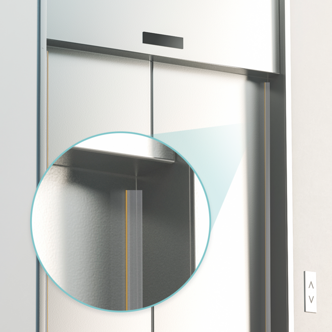 [아이손] 엘리베이터 승강기 투명 문틈 손끼임방지 안전 보호대, 투명, 1100mm, 4개